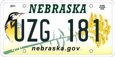 NE license plate UZG181