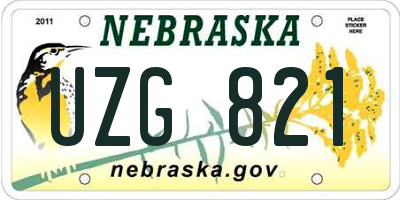NE license plate UZG821