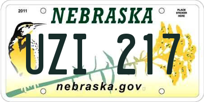 NE license plate UZI217