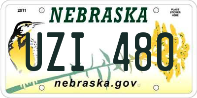 NE license plate UZI480