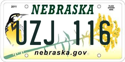 NE license plate UZJ116