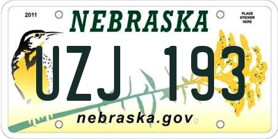 NE license plate UZJ193