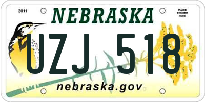 NE license plate UZJ518