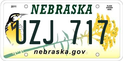 NE license plate UZJ717