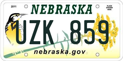 NE license plate UZK859