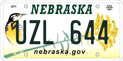 NE license plate UZL644