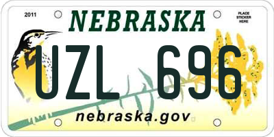 NE license plate UZL696