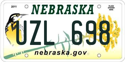 NE license plate UZL698