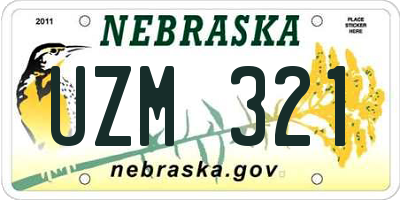 NE license plate UZM321