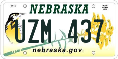 NE license plate UZM437
