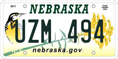 NE license plate UZM494
