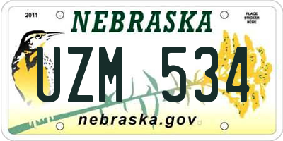 NE license plate UZM534