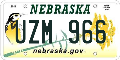 NE license plate UZM966