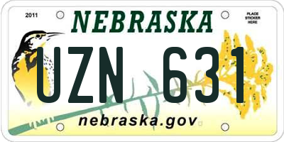NE license plate UZN631