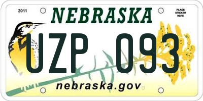 NE license plate UZP093
