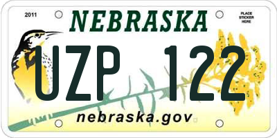 NE license plate UZP122
