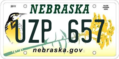NE license plate UZP657