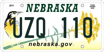 NE license plate UZQ110