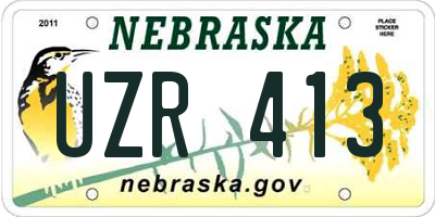 NE license plate UZR413
