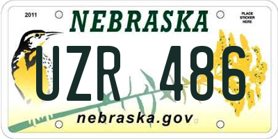 NE license plate UZR486