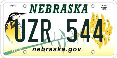 NE license plate UZR544