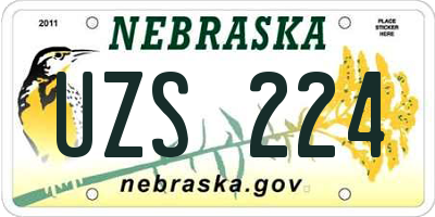 NE license plate UZS224