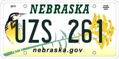 NE license plate UZS261