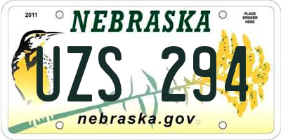 NE license plate UZS294