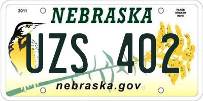 NE license plate UZS402
