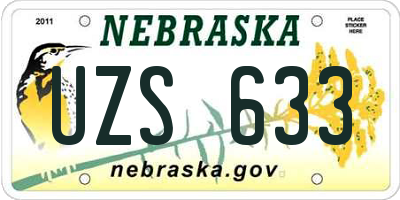 NE license plate UZS633