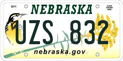 NE license plate UZS832