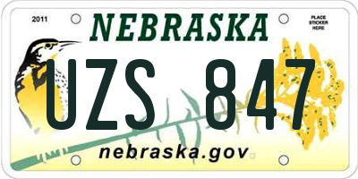 NE license plate UZS847