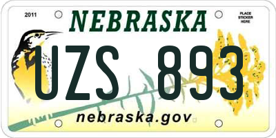 NE license plate UZS893