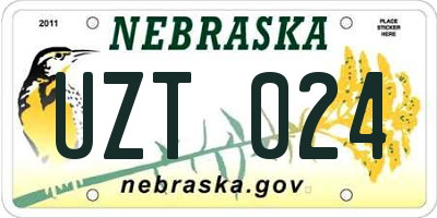 NE license plate UZT024