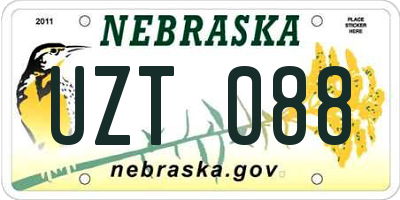 NE license plate UZT088