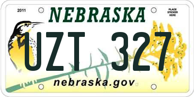 NE license plate UZT327