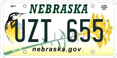 NE license plate UZT655