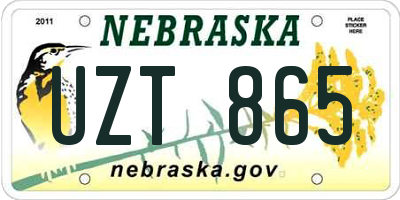 NE license plate UZT865