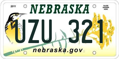 NE license plate UZU321
