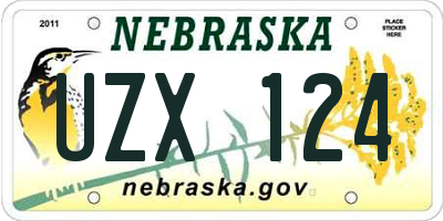 NE license plate UZX124