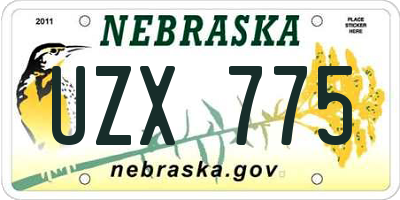 NE license plate UZX775
