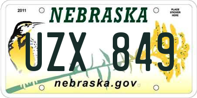 NE license plate UZX849