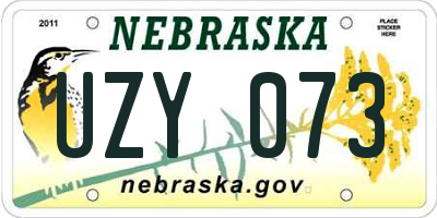 NE license plate UZY073