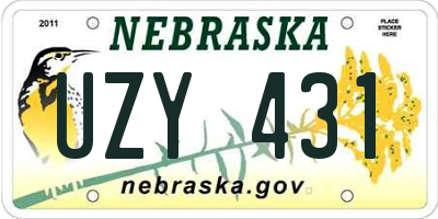 NE license plate UZY431