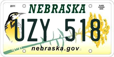 NE license plate UZY518