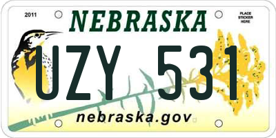 NE license plate UZY531