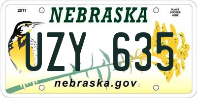 NE license plate UZY635