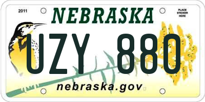 NE license plate UZY880