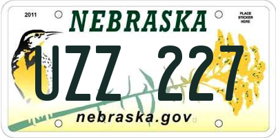 NE license plate UZZ227