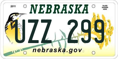NE license plate UZZ299